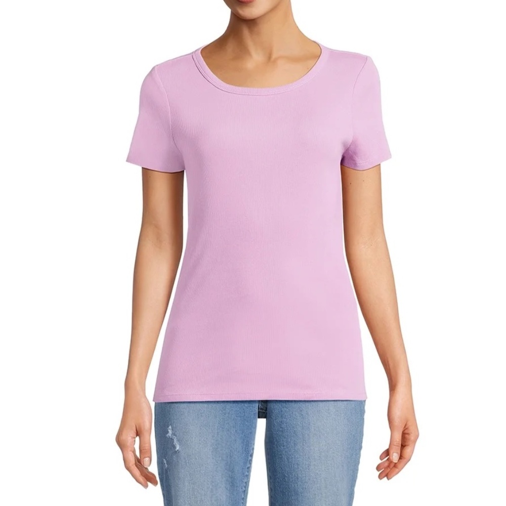 NWT Time and Tru Women’s Rib Tee - Soft Violet Size XL
